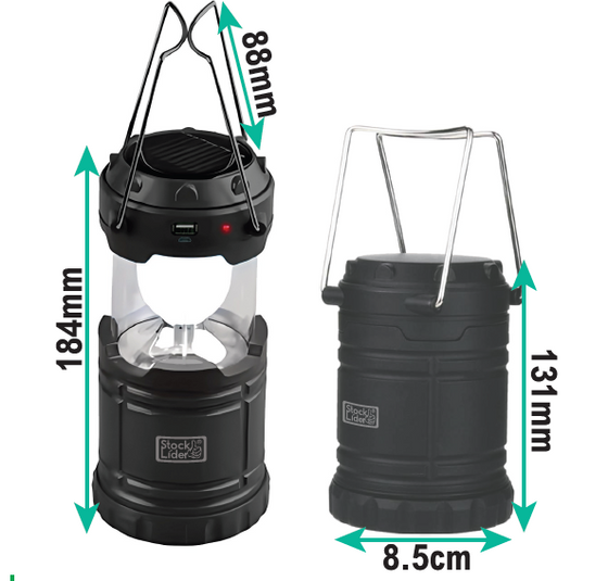 Lámpara camping solar y pilas portátil