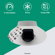 Gorra ventilador recargable USB y solar