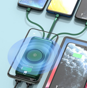 Powerbank carga inalámbrica y cables