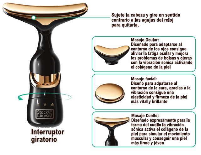 Masajeador facial vibración para rostro