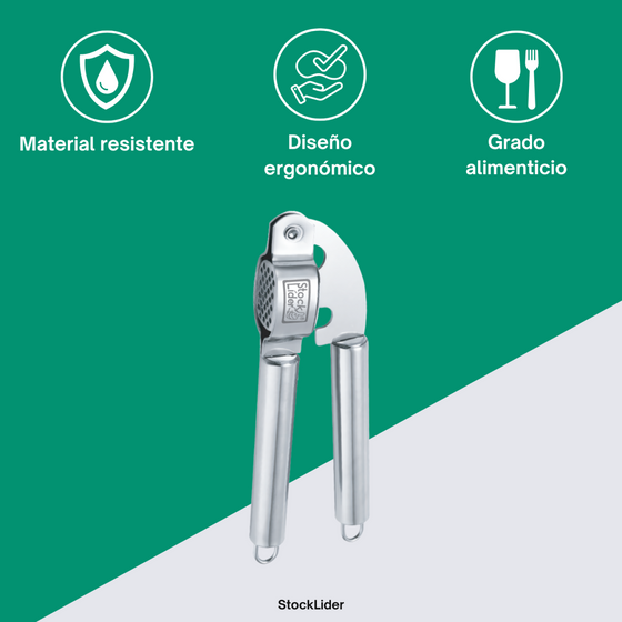 Prensador de ajos de acero inoxidable