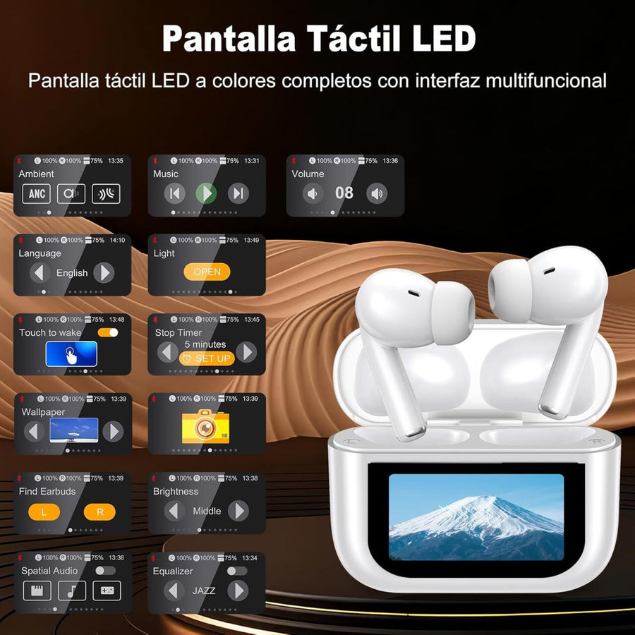Auriculares Bluetooth 5.4 ANC táctiles