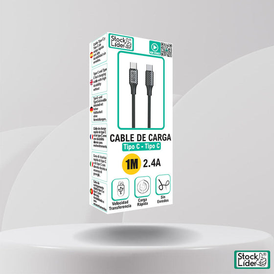 Cable USB C a USB C 1m carga rápida