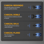 Pistola masajeadora con accesorios