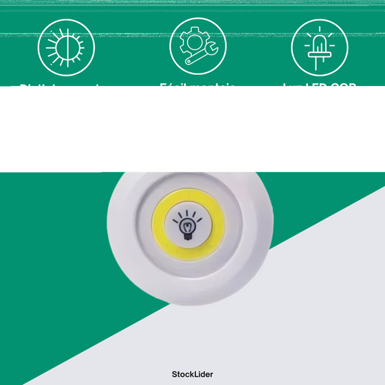 Set lámparas led cob mando | 3 luces fáciles