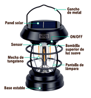 lámpara solar camping sensor movimiento