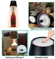 Lámpara para botellas recargable | ViamoMas