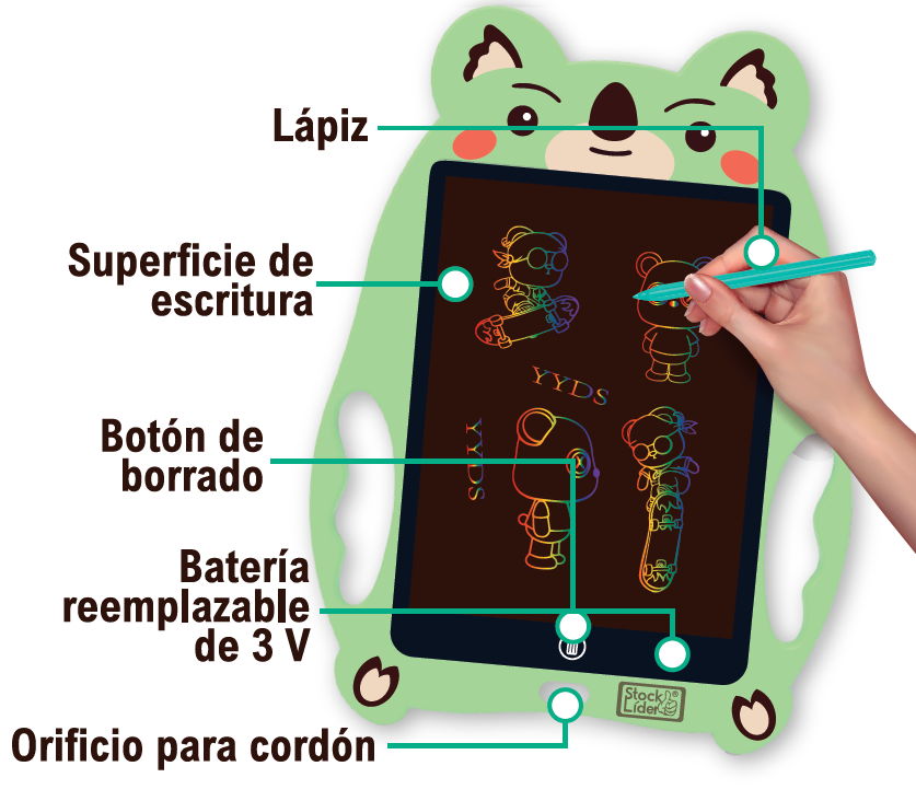 Pizarra mágica LCD 9 pulgadas infantil