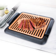 Grill parrilla eléctrica sin humos cobre