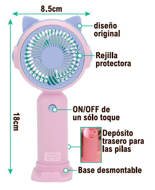 Ventilador portátil con soporte móvil