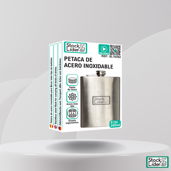 Petaca de acero inoxidable compacta