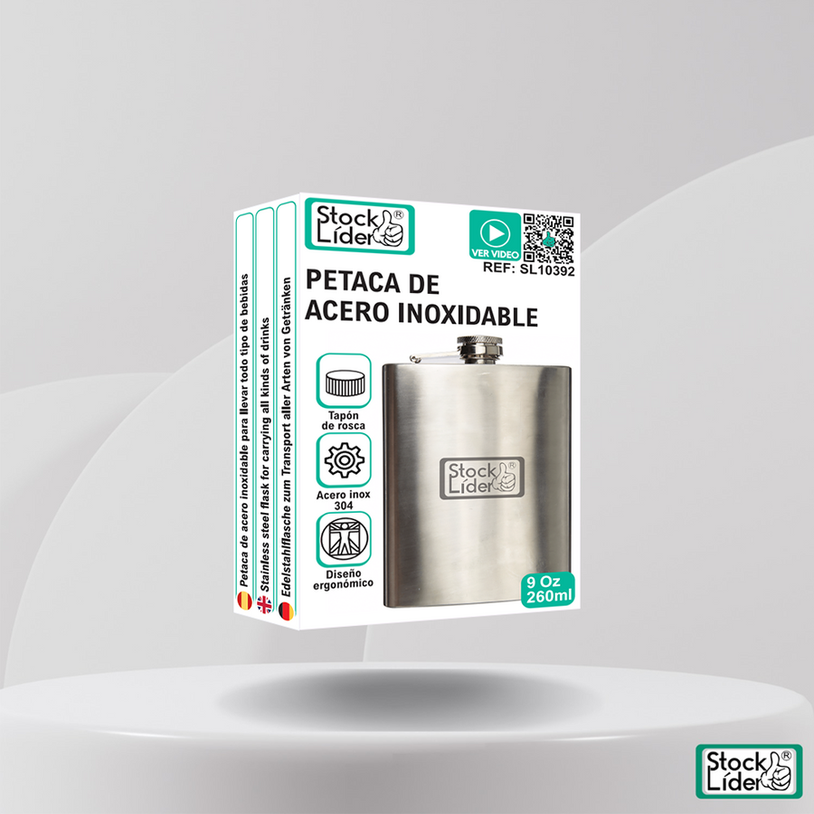 Petaca de acero inoxidable compacta