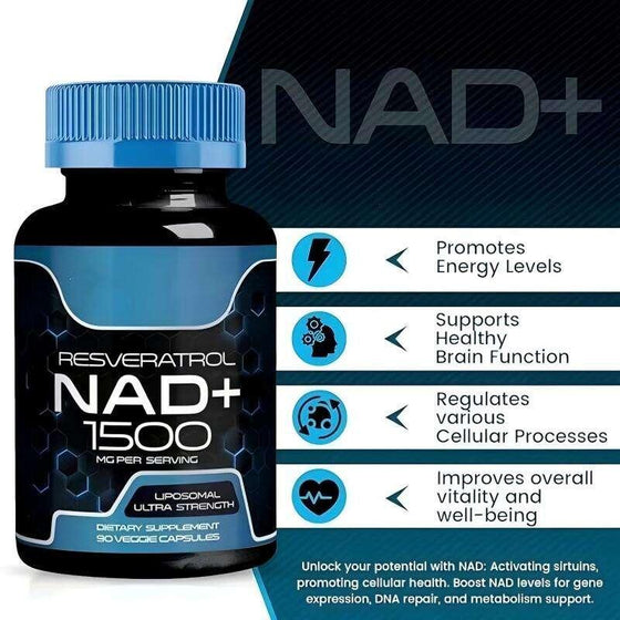 NAD Resveratrol Suplemento 90 Cápsulas