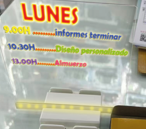 Pizarra con luz LED 20x20 para dibujar