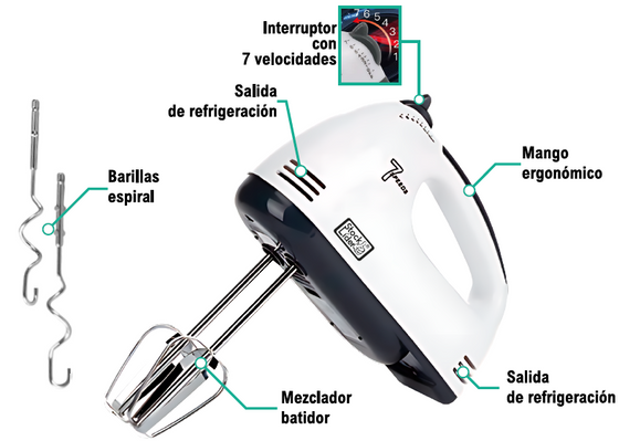 Batidor eléctrico 7 velocidades | ViamoMas