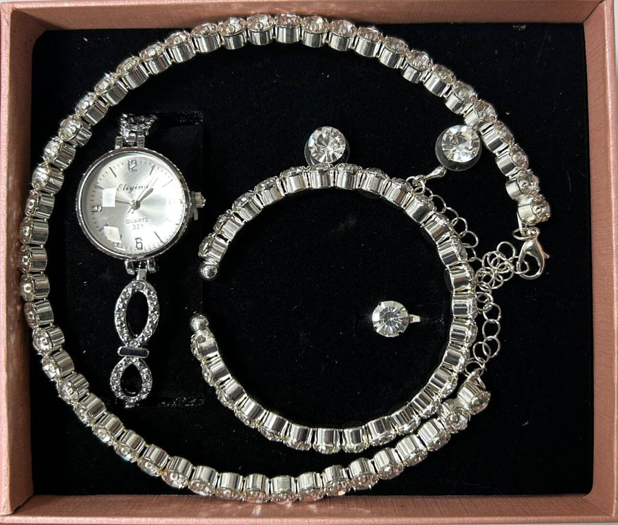 Conjunto de joyas plateado aleatorio