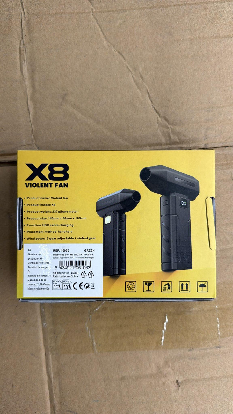 Ventilador de Mano Ultrapotente X8