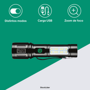 Linterna recargable USB-C con zoom | ViamoMas