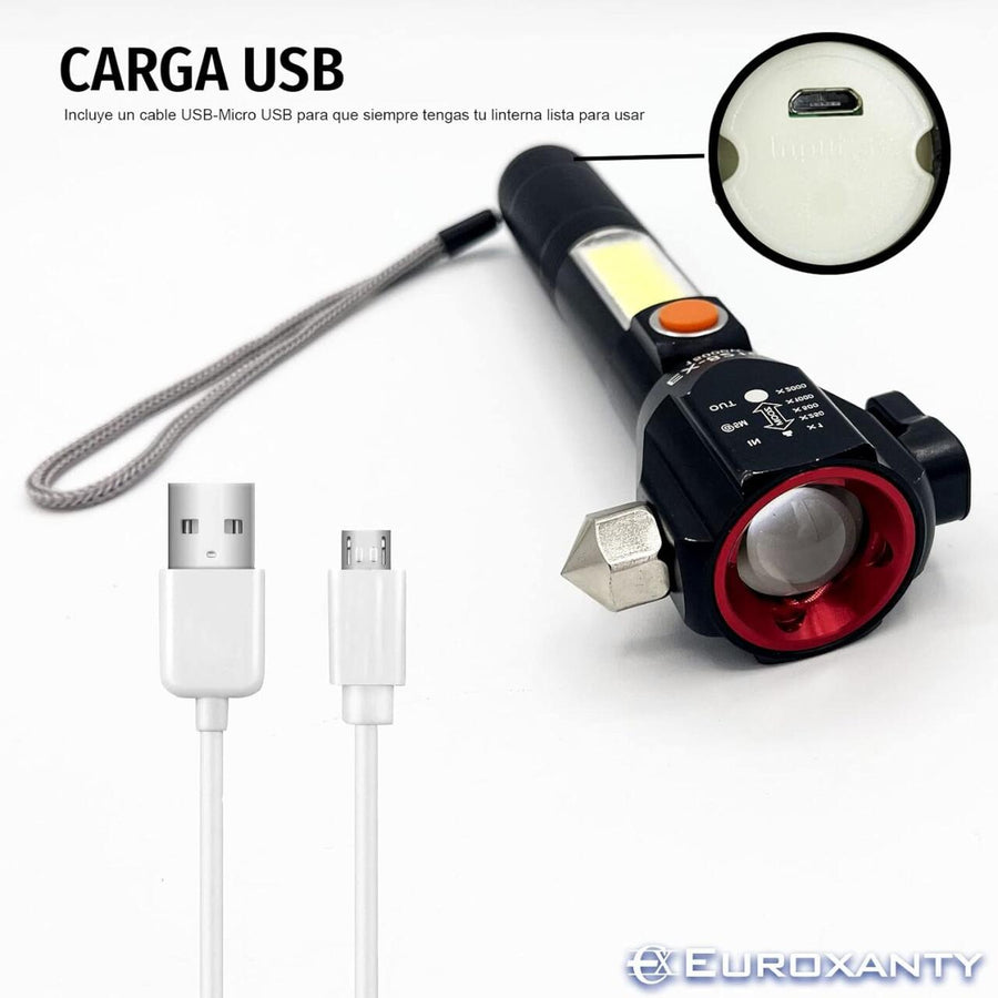 Linterna táctica LED potente y compacta