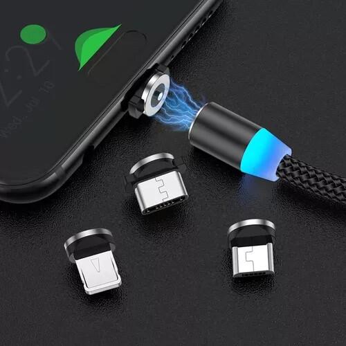 Cable USB 3 en 1 imán para carga fácil