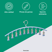 Percha con pinzas para secar y ordenar