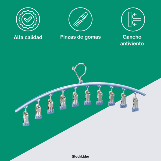 Percha con pinzas para secar y ordenar