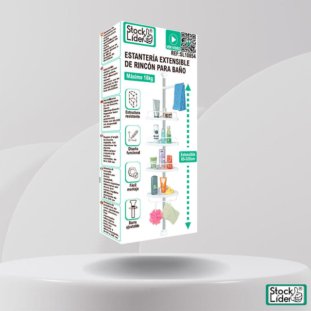 Estantería extensible para baño sin taladro