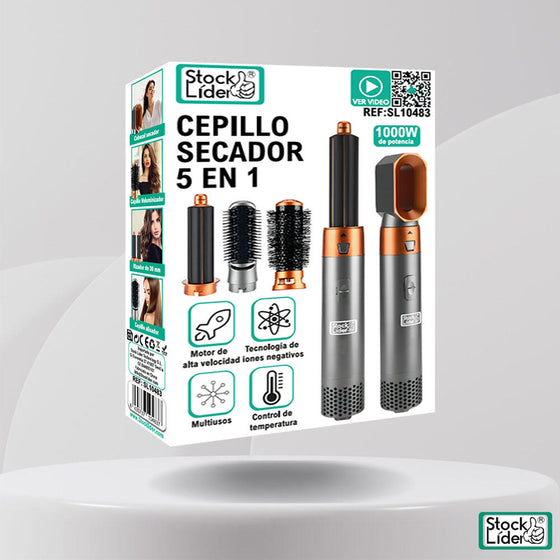 Cepillo secador 5 en 1 para alisar y dar volumen
