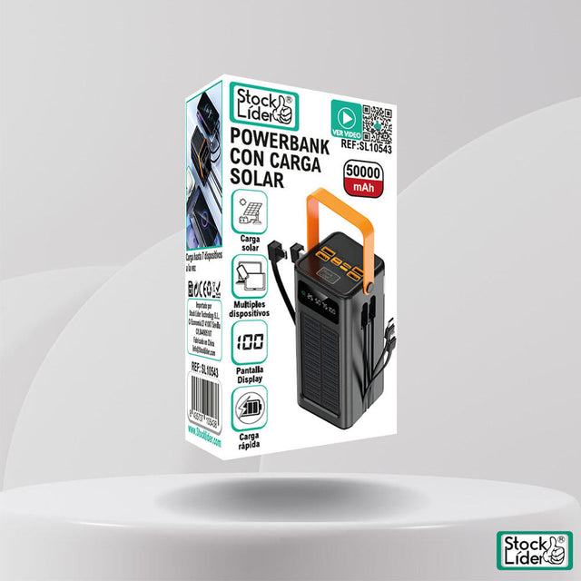 Powerbank solar 50000mAh con carga rápida