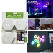 Set 3 luces LED colores con mando