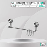 Perchero con ventosa extensible 60-120 cm