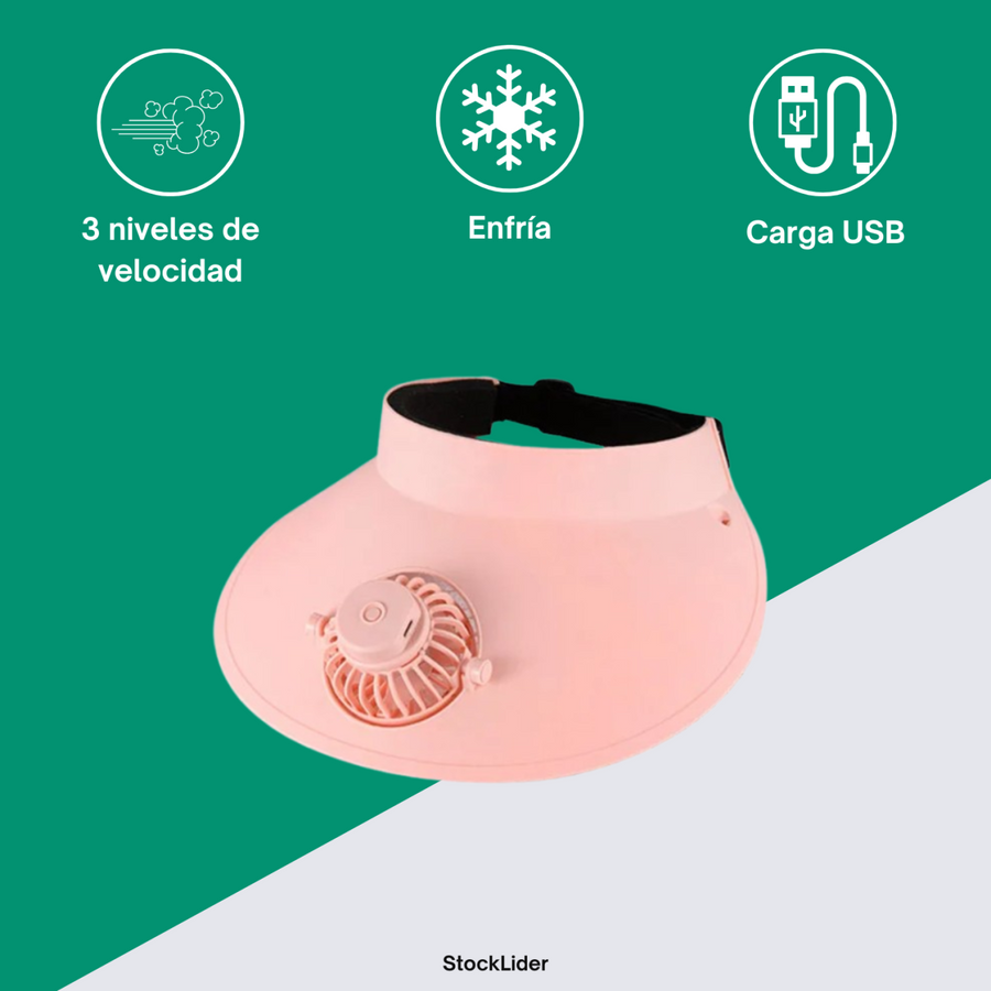 Gorra ventilador recargable 360° | ViamoMas