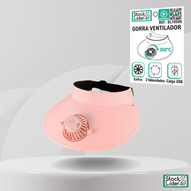 Gorra ventilador recargable 360° | ViamoMas