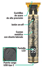 Maquinilla cortapelo con pantalla USB-C