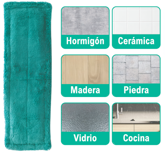 Recambio de mopa liso de microfibra