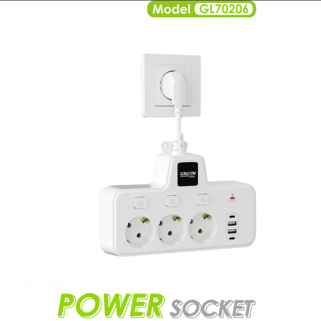 Toma de Corriente 2500W con USB y USB-C