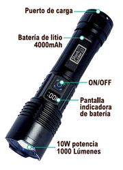 Linterna potente led recargable | ViamoMas