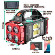 Lámpara solar recargable portátil 4 modos