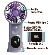 Ventilador portátil con base USB-C