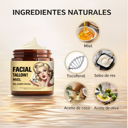 Crema facial de sebo y miel hidratante