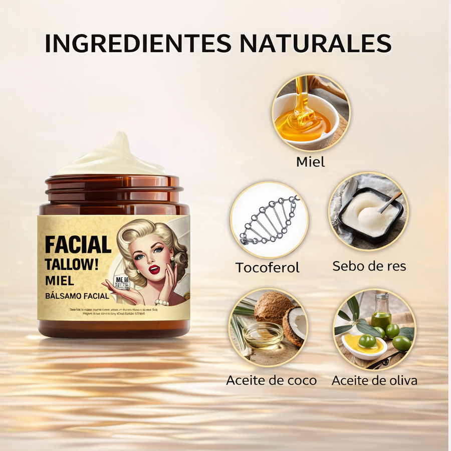 Crema facial de sebo y miel hidratante