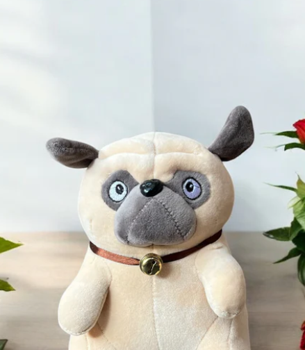 Peluche Perro Pug suave y abrazable