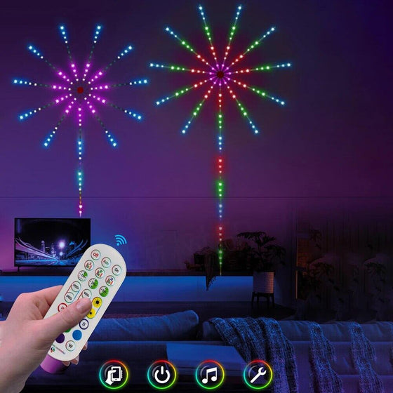 Tira LED de fuegos artificiales decorativa