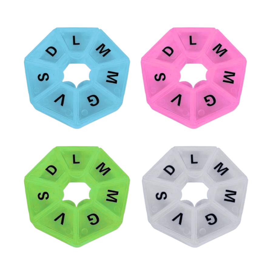 Pastillero semanal compacto y portátil