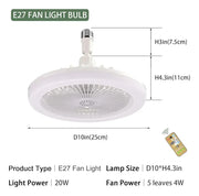 Lámpara ventilador techo LED con mando