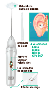 Limpiador de oídos recargable suave