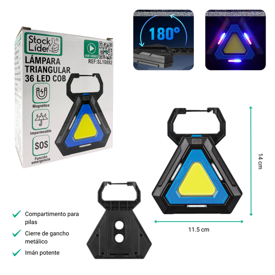 Lámpara triangular LED COB compacta y potente