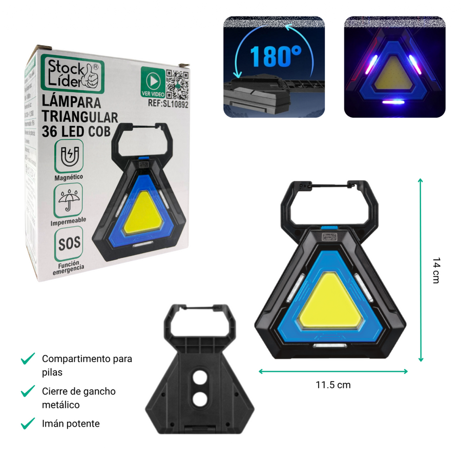 Lámpara triangular LED COB compacta y potente
