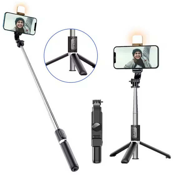 Trípode selfie móvil con luz y Bluetooth