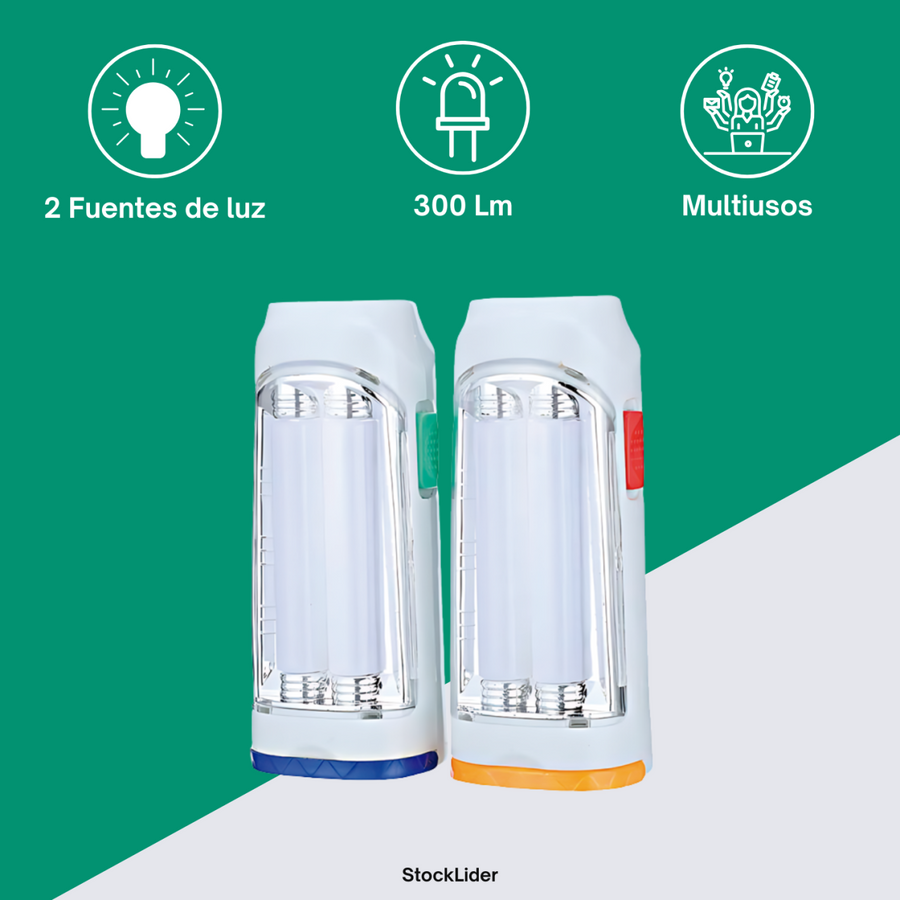 Linterna LED doble 5W 300Lm compacta